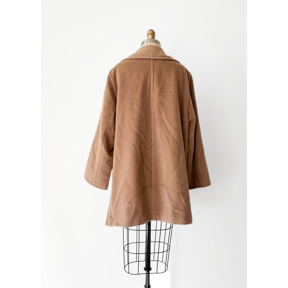 Max Mara Camel Brown Virgin Wool Mid Length Winter Coat US 14 - Picture 4 of 15